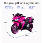 Kids Motorcycle,12V Motorcycle For Kids 3 4 5 6 Years Boys Girls 12v7ah Kids Motorcycle Ride On Toy With Training Wheels  Manual Throttle  Drive By Hand Lighting Wheels - Image 9