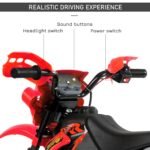 Kids 6V Electric Ride-On Motorcycle With Training Wheels, Battery-Powered, Red - Image 6