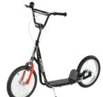Kids Kick Scooter, Black, Adjustable Handlebar, Dual Rear Brakes, Inflatable Wheels - Image 4
