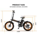 36V 500W Foldable Fat Tire E-Bike 20x4.0 Inch Commuter Bike ,13AH Lithium Battery, FR Disc Brake & 866 LCD Display - Image 10