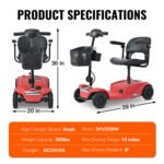 Foldable Seated EScooter W250W Motor  Dual LED Lights - Image 3