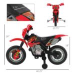 Kids 6V Electric Ride-On Motorcycle With Training Wheels, Battery-Powered, Red - Image 3
